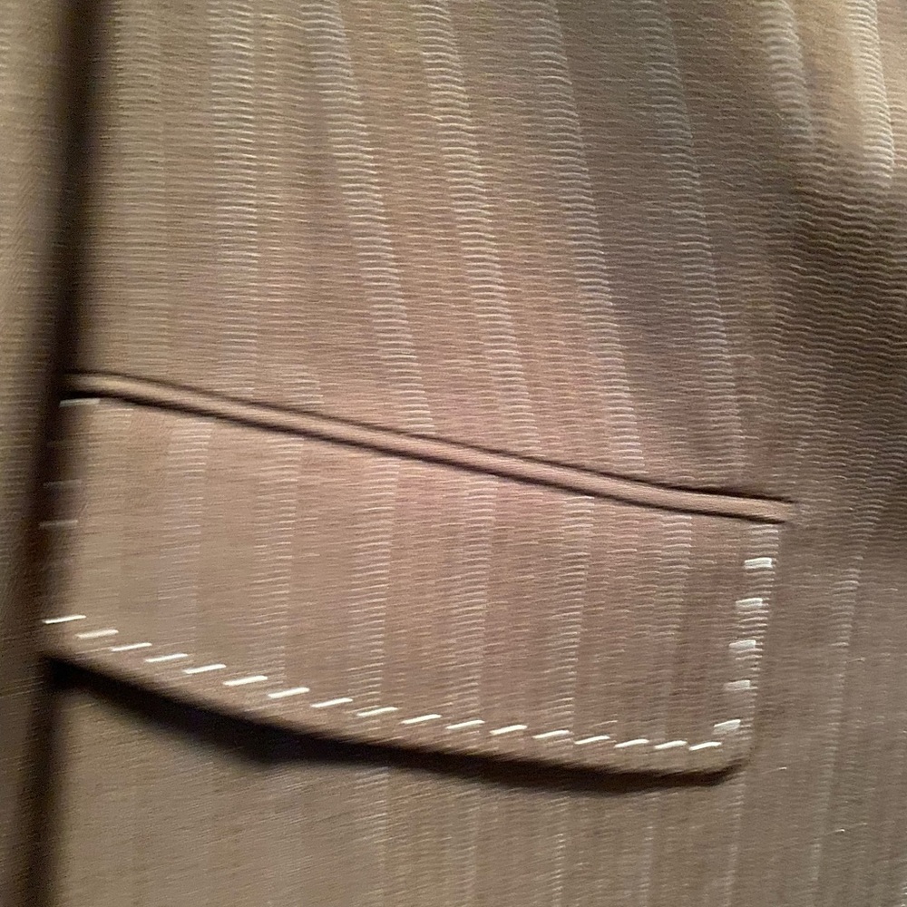 Tahari Brown Pinstripe 3 Piece Pantsuit With Sweater - Picture 2 of 16